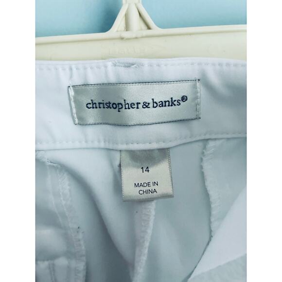 Christopher & Banks White Trouser Pant Women's 14 - Picture 3 of 11